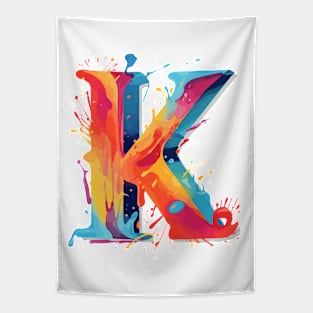 letter K cartoon art v6 Tapestry