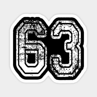 Number 63 Grungy in white Magnet