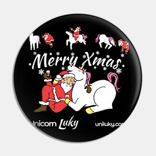 Xmas in black with Unicorn Luky and Santa Pin