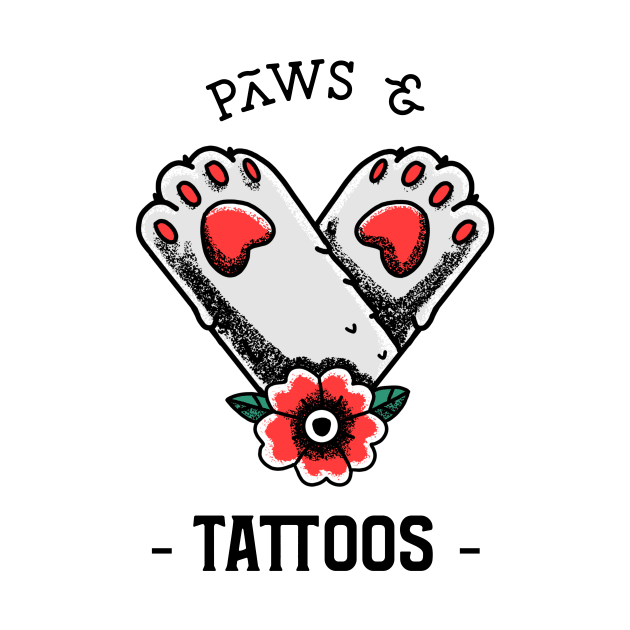 Paws and Tattoos White by SybaDesign