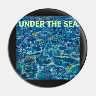 under the sea,blue sea,sea creatures,Turtle, puffer fish, starfish, shrimp, shark, tropical fish, sea horse, seaweed, sardines, squid, crabs, clams Pin