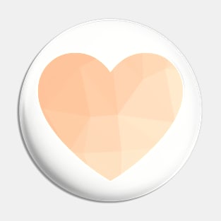 Peach Minimal Geometric Heart Pin