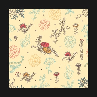 Elegance Seamless pattern with flowers T-Shirt