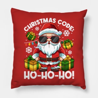 Christmas Futurism Cyber Santa Claus Sci Fi Pillow