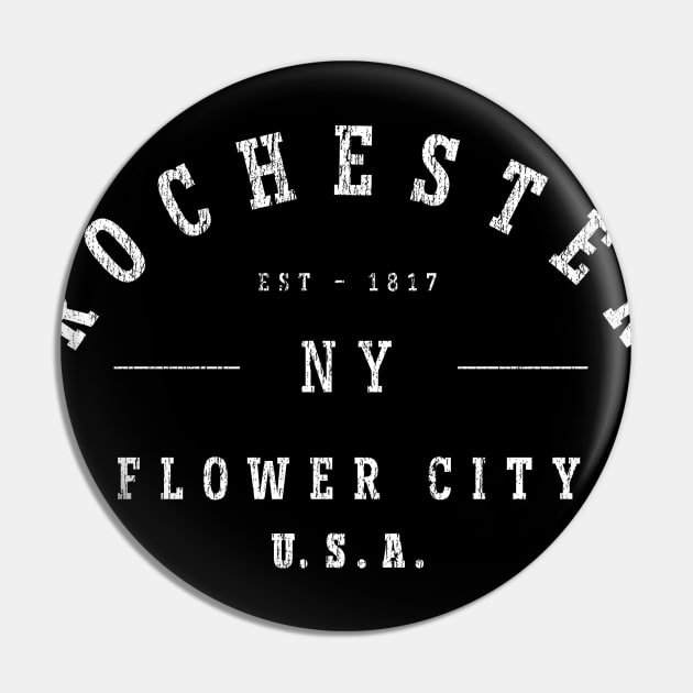 Flower City USA - Hometown Pride - Rochester design Pin by Vector Deluxe