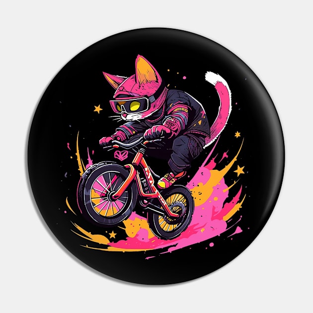 cat biker Pin by dorapeterx