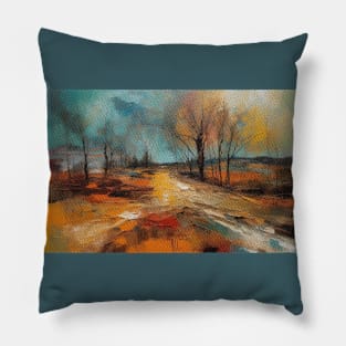 Landscape Nature Painting Pillow