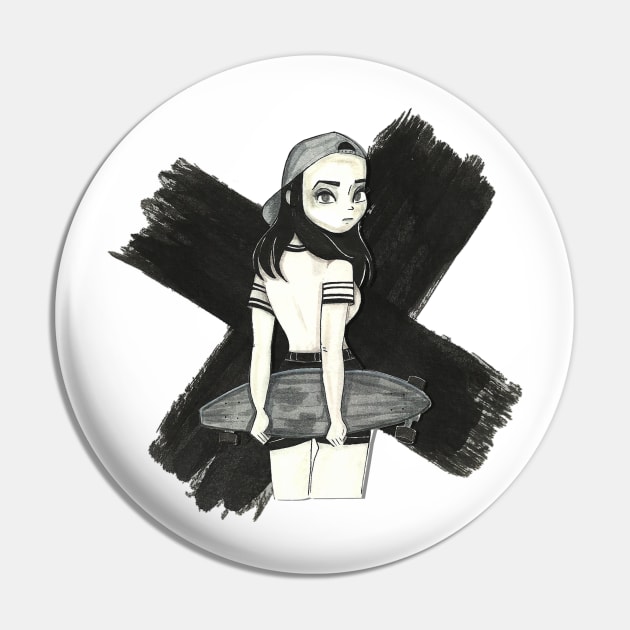 Skater Girl Pin by conshnobre