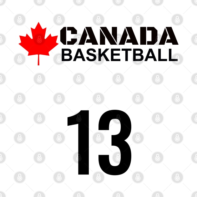 Canada Basketball Number 13 Design Gift Idea by werdanepo