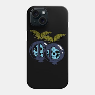 Distressed Skull blue berries Phone Case