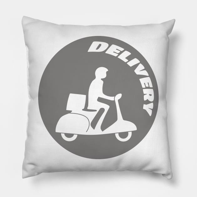 Delivery Silhouette Pillow by DiegoCarvalho