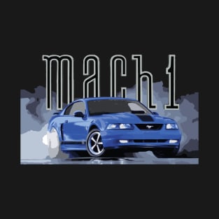 MACH 1 MUSTANG GT SN95 CLASSIC RETRO NEW EDGE AZURE BLUE T-Shirt