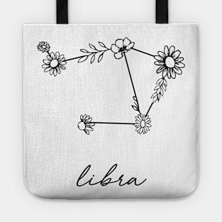 Libra Zodiac Wildflower Constellation Tote