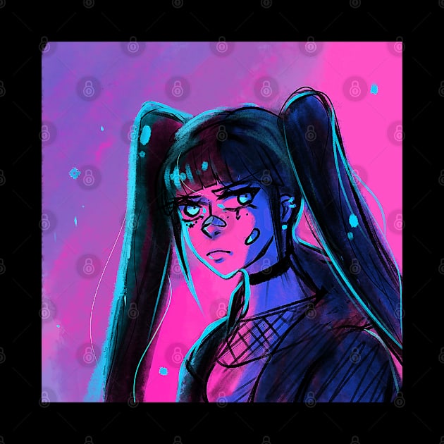 Cyberpunk Color Pop Girl by Etqtay