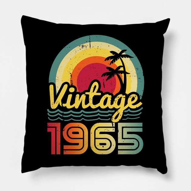 Vintage 1965 Made in 1965 58th birthday 58 years old Gift Pillow by Winter Magical Forest