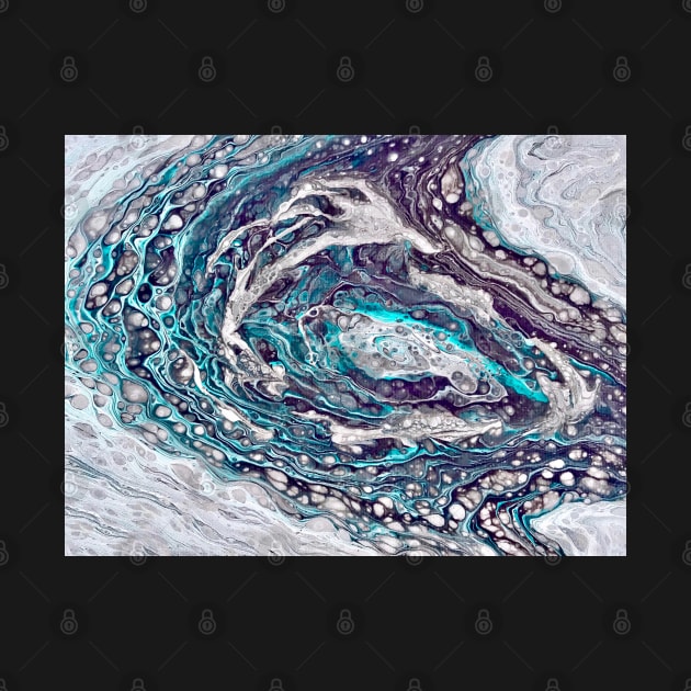 Fluid Art "Teal & Gray Galaxy" by Colette22