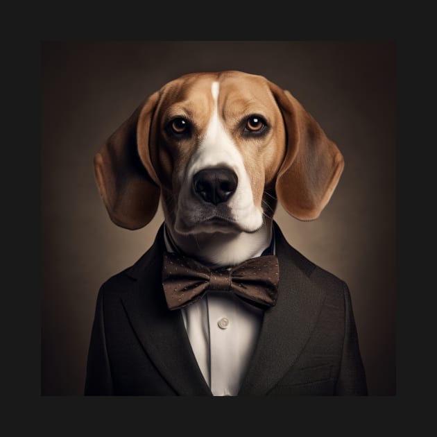 Beagle Dog in Suit by Merchgard