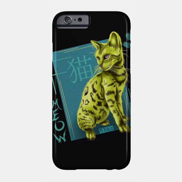Fluorescent Cat Green Cats Phone Case Teepublic