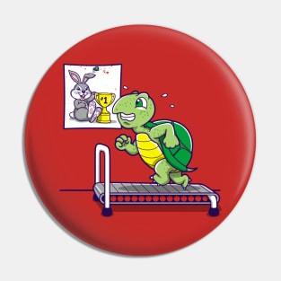 Motivation Funny Turtle Animal Gym Workout Cartoon Pin