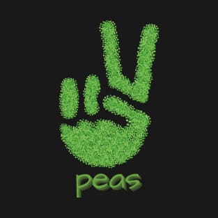 Peas (Peace Hand Sign - Outline) T-Shirt