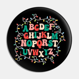 Alphabet Christmas Lights Groovy Alphabet Xmas Boys Girls Pin