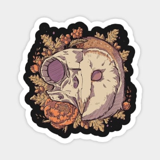 Autumn Barn Owl Skull Magnet