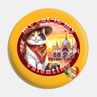 My Italian Valentine Cat Calico Life 3BC Pin