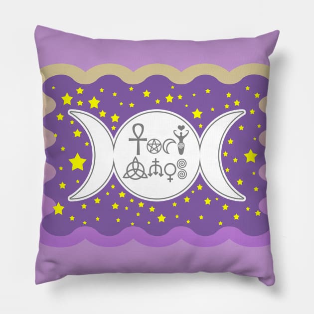 PURPLE MOON GODDESS Pillow by SortaFairytale