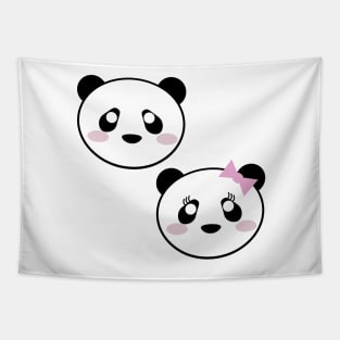 Kawaii Panda He She Boy Girl Cute sweet Tapestry