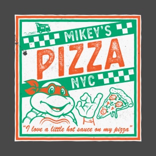 Mikey's Ninja Turtles Pizza Takeout - I like a little Hot Sauce - Retro 90s Comic T-Shirt