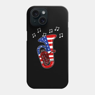 4th July Tuba Tubaist American Flag Phone Case