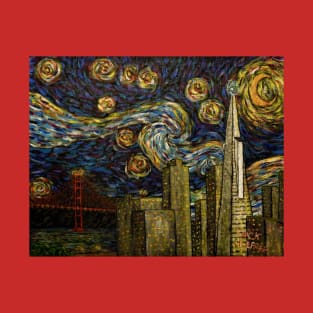 Dedication to Van Gogh (San Francisco Starry Night) T-Shirt