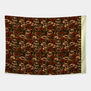 Skulls Guns and Roses Tapestry