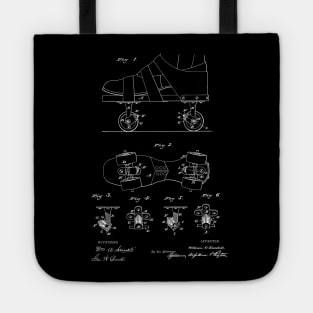 Roller Skate Vintage Patent Drawing Tote