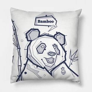 Graffiti Art Style line art Panda Bear Pillow