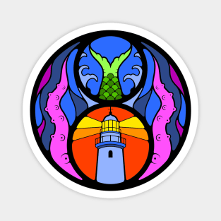 The Lighthouse Stained Glass Magnet