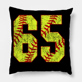 Fastpitch Softball Number 65 #65 Softball Shirt Jersey Uniform Favorite Player Biggest Fan Pillow