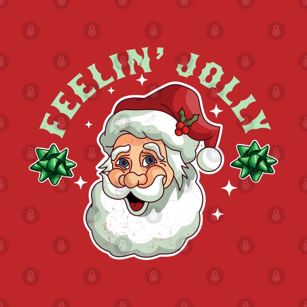 Feelin' Jolly Santa Claus Funny Ugly Christmas Retro Vintage by OrangeMonkeyArt