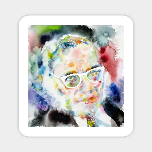 ISAAC ASIMOV watercolor portrait Magnet by lautir