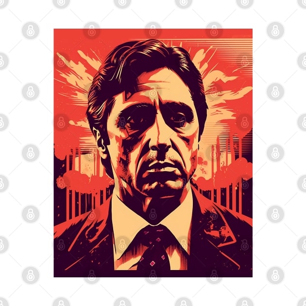 Al Pacino Linocut by pandas doing stuff