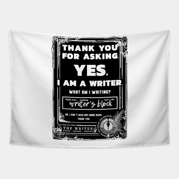 Writer's block Tapestry by vjvgraphiks