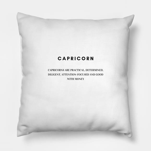 capricorn qualities Pillow by meghaillustration