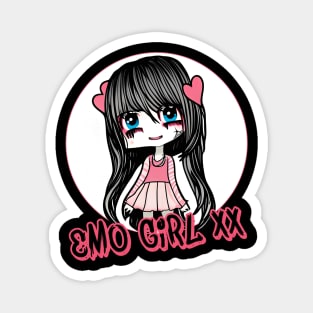 Emo Girl Cute Kawaii Chibi Egirl Punk Fan Magnet