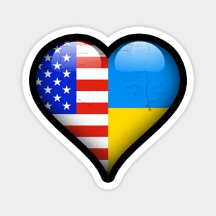 Half American Half Ukrainian - Gift for Ukrainian From Ukraine Magnet