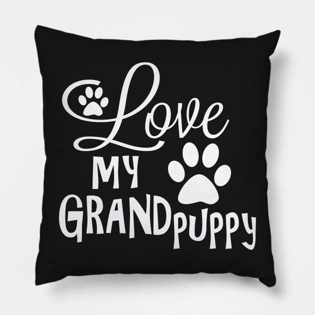 Dog Gifts and Ideas - Love my Grandpuppy with Paws Pillow by 3QuartersToday