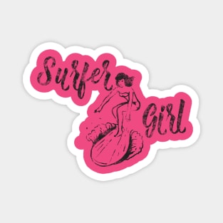 Retro Surfer Girl Summer Beach T-Shirt Magnet