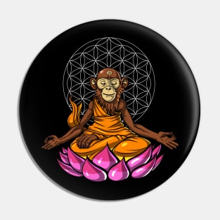 Monkey Zen Buddha Meditation Pin