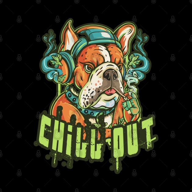 Chill Out: Hip Hop Bulldog Art Piece by diegotorres