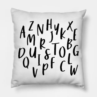 Abstract Black & White Alphabet Pillow