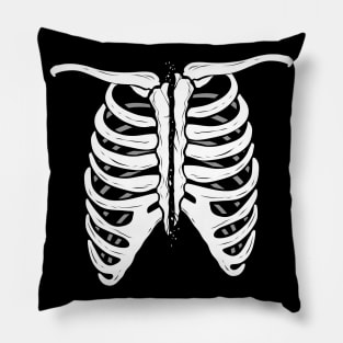 Skeleton Bones Of Torso Rips Costume Halloween Pillow